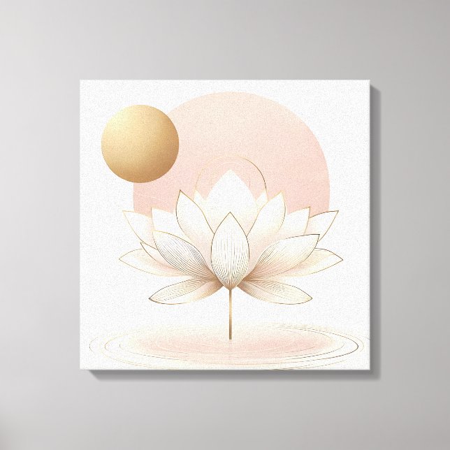 Toile Elegant Lotus Flower Wall Art – Peaceful Floral  (Recto)