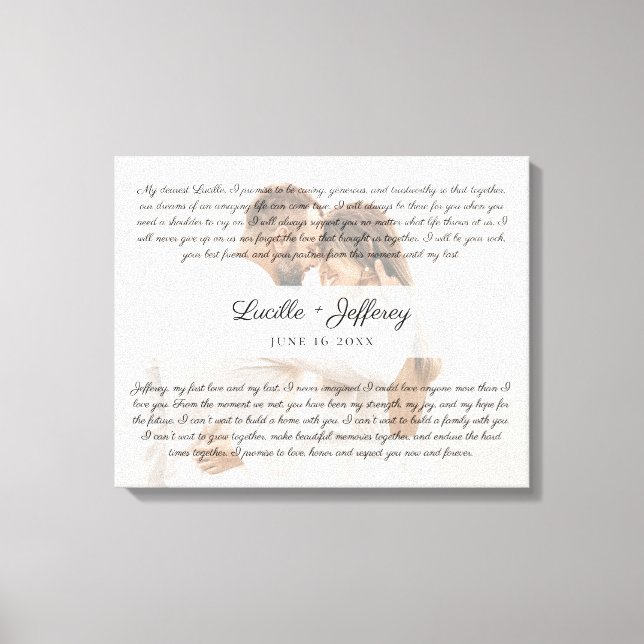 Toile Élégant mariage Vow Art Anniversaire photo (Recto)