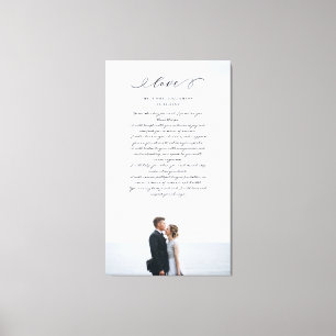 Toile Élégant Mariage Vows Love Script Minimal Photo