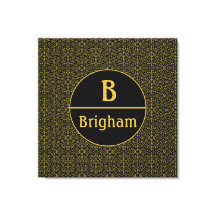 Élégant Monogramme noir & or Filigree