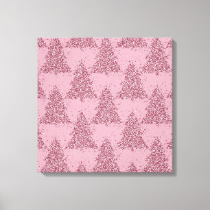 Toile Élégant Motif d'arbre   Dusty Mauve Rose Noël