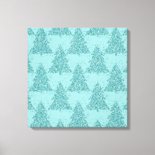 Toile Élégant Motif d'arbre Luxe Aqua Mint Christmas