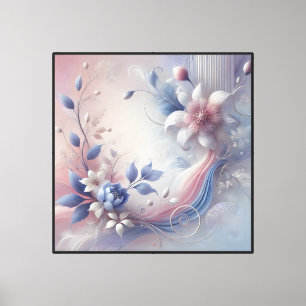 Toile Elégant Pastel Floral Abstrait Canvas Mur Art