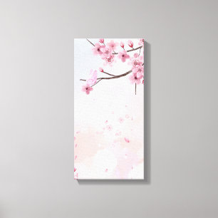 Toile Elégant Peach Blossom Wall Art - Aquarelle douce