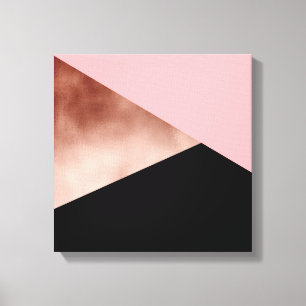 Toile élégant rose géométrique moderne or rose noir