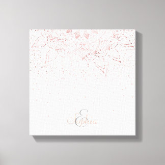 Toile Elégant Rose Gold Dots Mandala