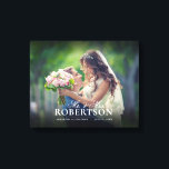 Toile Élégant script Personnalisé Mariage Canvas Imprime<br><div class="desc">Ajoutez votre photo de mariage à cette toile et personnalisez avec vos noms et votre date de mariage.</div>