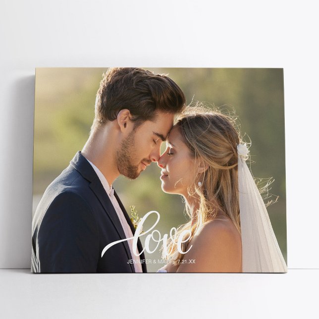 Toile Élégant tableau de mariage avec écriture Love (Créateur téléchargé)