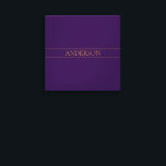 Toile Élégant texte personnalisable | Gold & Deep Purple<br><div class="desc">Elégant lettrage personnalisable, modifier le design comme vous voulez!</div>