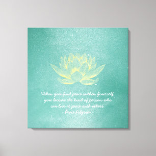 Toile Élégant Turquoise Gold Lotus YOGA instructeur de m