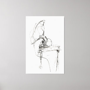 Toile Elégant vintage vieux gravophone - Premium