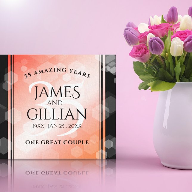 Toile Elégante 35ème anniversaire de Mariage de corail (Créateur téléchargé)