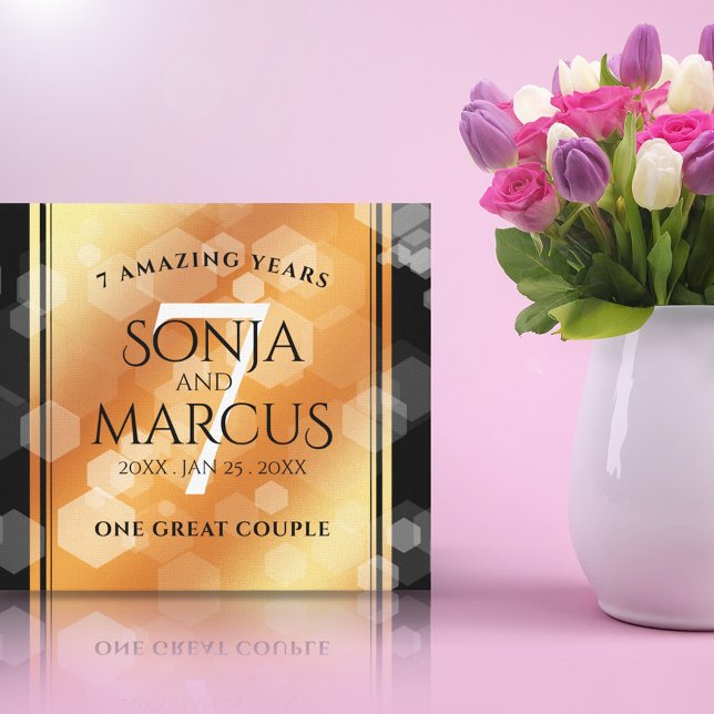 Toile Élégante 7ème anniversaire du Mariage de cuivre (Créateur téléchargé)