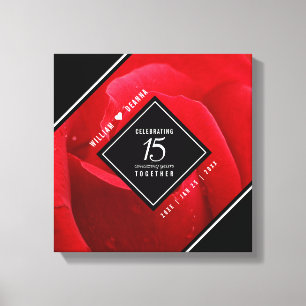 Toile Élégante fête du 15e anniversaire du Mariage Rose