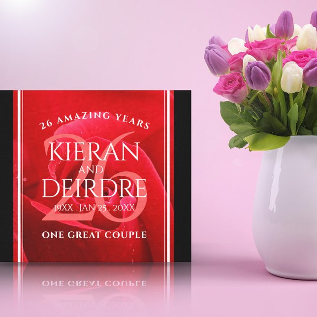 Toile Élégante fête du 26e anniversaire du Mariage Rose (Créateur téléchargé)