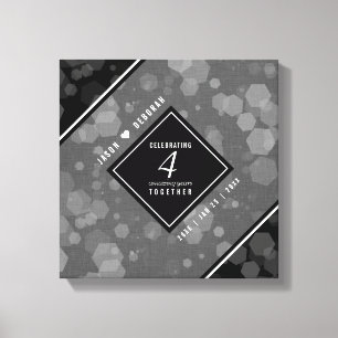 Toile Élégante fête du 4e anniversaire du Mariage de lin