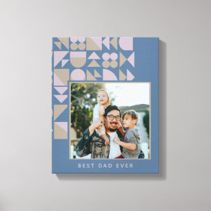 Toile Elégante géométrique Dusty Blue Photo personnalisé