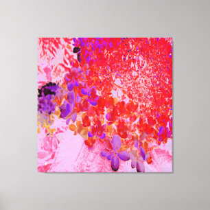 Toile Élégante Hydrangée violette et orange Limelight