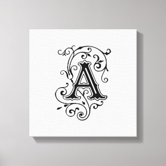 Toile Élégante lettre victorienne A Monogramme