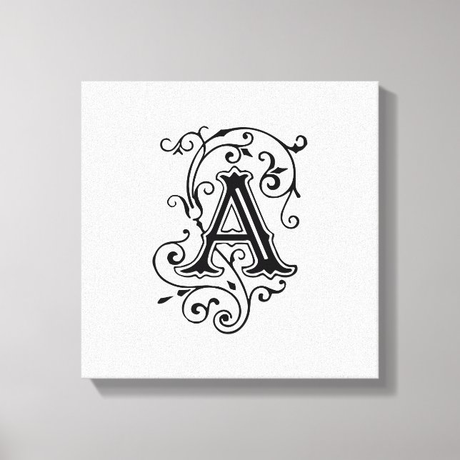 Toile Élégante lettre victorienne A Monogramme (Recto)