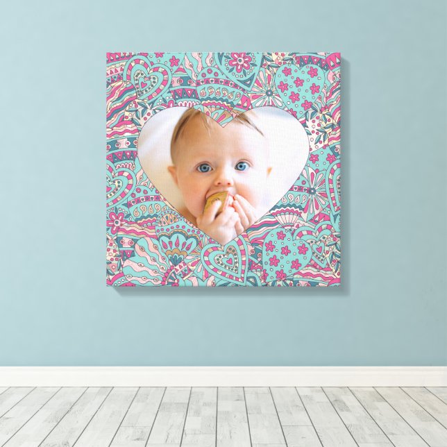 Toile Élégante photo de coeur minimale (Insitu (Plancher de Bois))