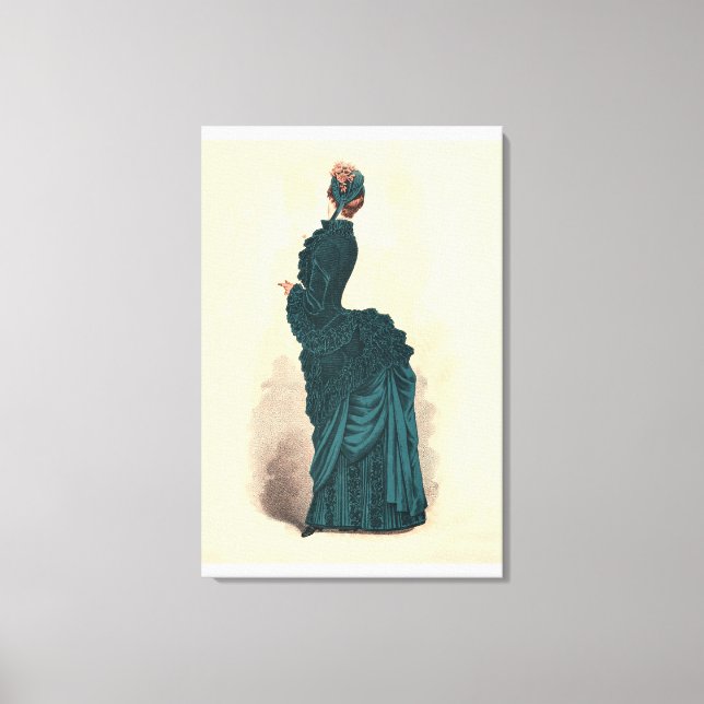 Toile Élégante robe victorienne bleue (Recto)