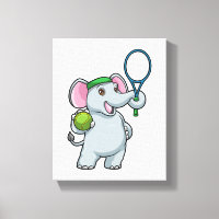 Elephant au Tennis avec raquette de tennis