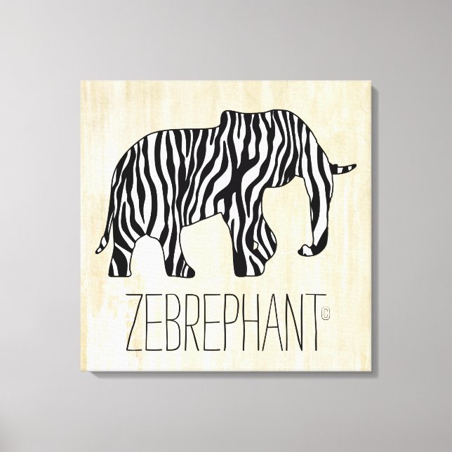 Toile Elephant avec Zebra Stripes + vos idées (Recto)