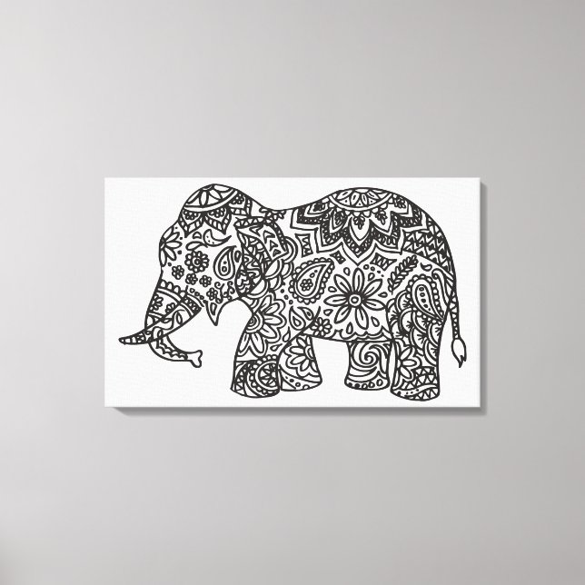 Toile Eléphant de doodle 6 (Recto)