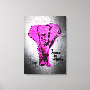 Toile Elephant de graffiti rose