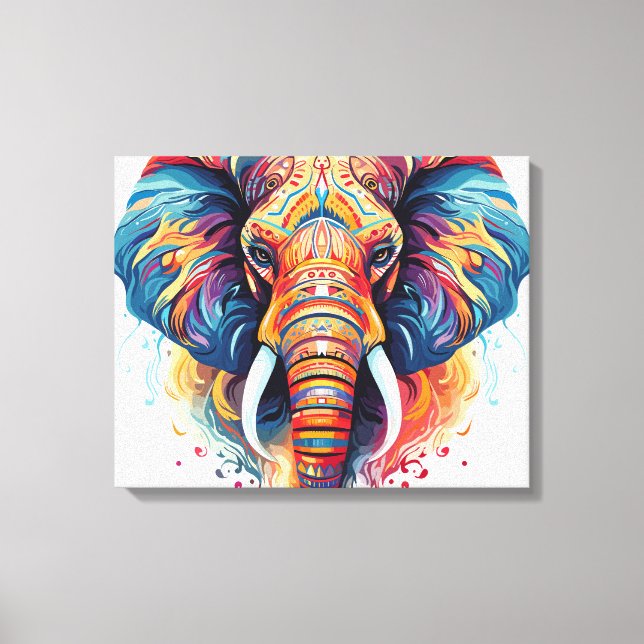 Toile Eléphant de style bohémien (Recto)