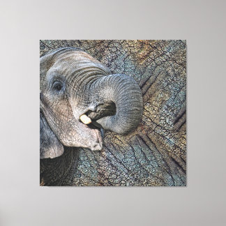 Toile Eléphant gris exotique en cuir Camouflage animal
