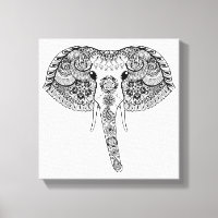 Eléphant indien inspiré par Zentangle