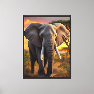 Toile Eléphant taureau africain
