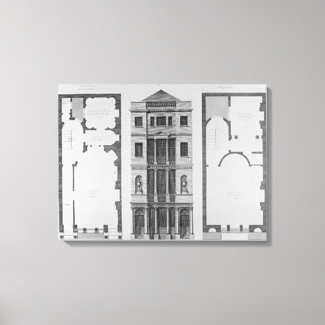 Toile Élévation de la British Coffee House (Recto)