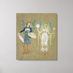 Toile Elfes et peintres de fées, de "The Snowman" 1899