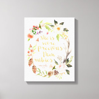 Toile Elle est plus Précieuse que Rubies Wall Art