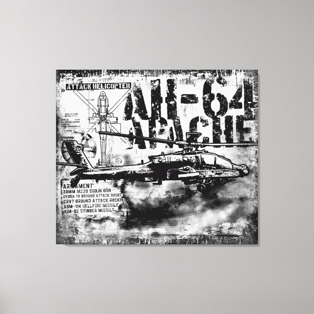Toile Emballée AH-64 Apache (Recto)