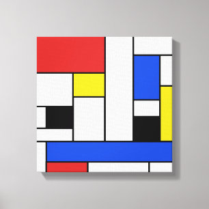 Toile emballée Lignes de Mondrian 30 cm x 30 cm