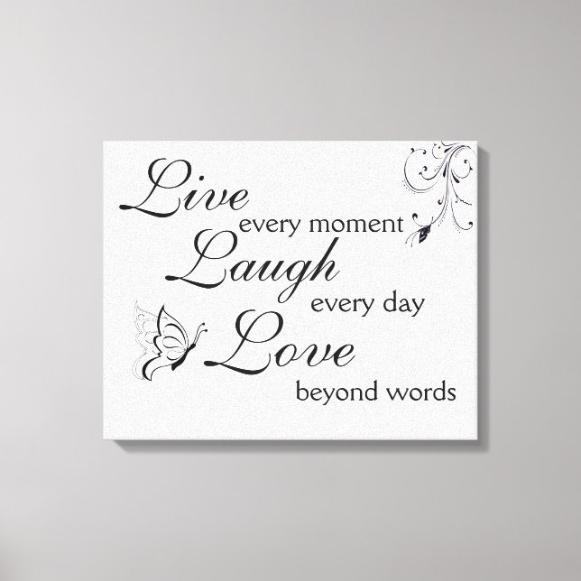 Toile Emballée Premium (Gloss) Live Laugh Love (Recto)