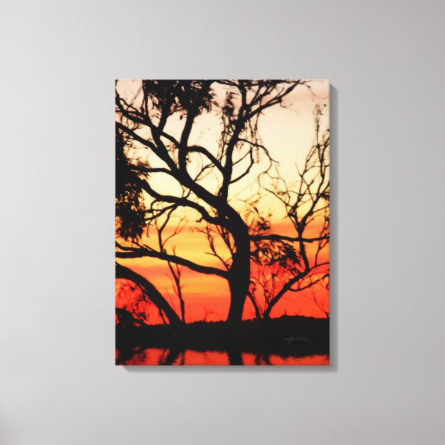 Toile emballée silhouette de coucher de soleil Liv (Recto)