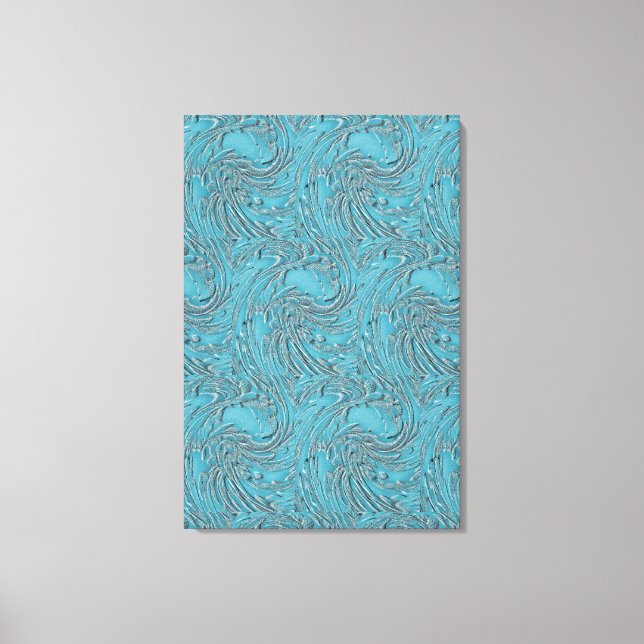 Toile Embossé En Turquoise (Recto)