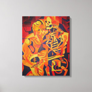 Toile Embracer l'art géométrique coloré de la mort