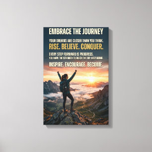 Toile Embrasser le voyage Lever de soleil motivant en mo