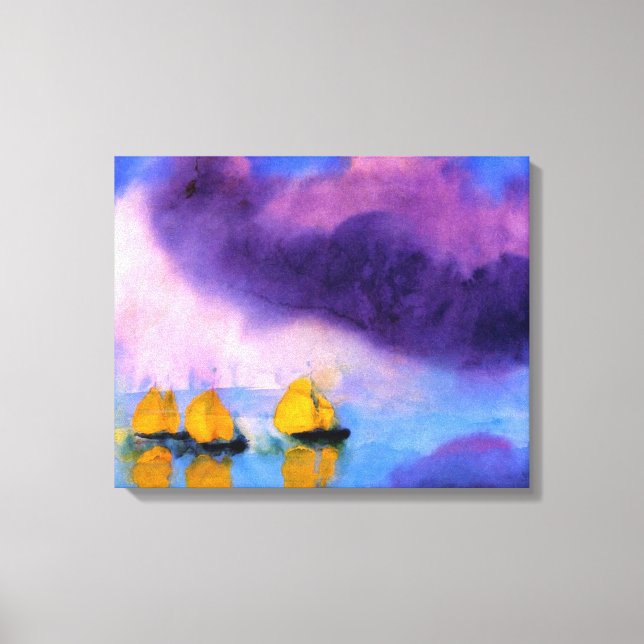 Toile Emil Nolde - Mer avec des nuages violets et des vo (Recto)