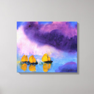 Toile Emil Nolde - Mer avec des nuages violets et des vo