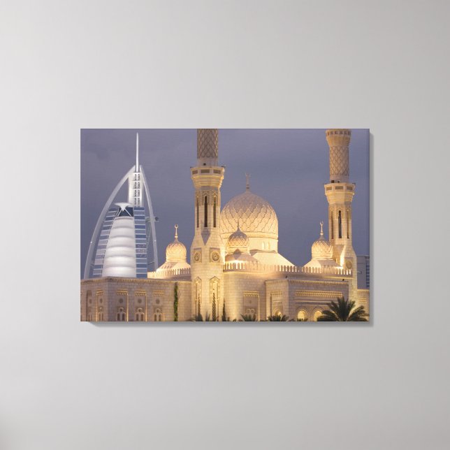 Toile Émirats arabes unis, Dubaï. Mosquée le soir avec B (Recto)