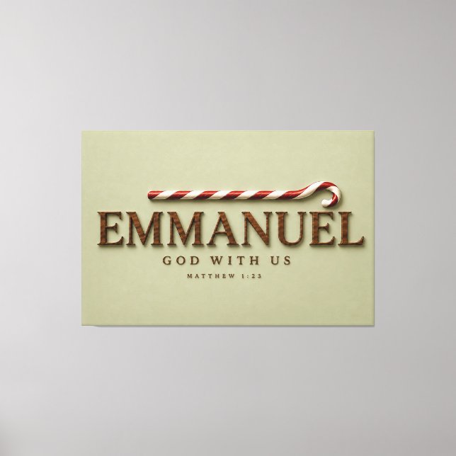 Toile EMMANUEL | Matthieu 1:23 Noël | Sauge Douce (Recto)