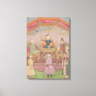 Toile Empereur Babur de Mughal et son fils, Humayan