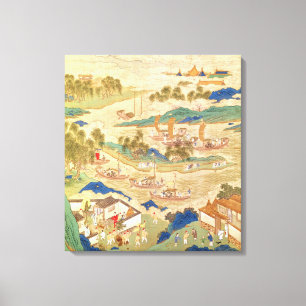 Toile Empereur Hui Tsung transportant les pierres